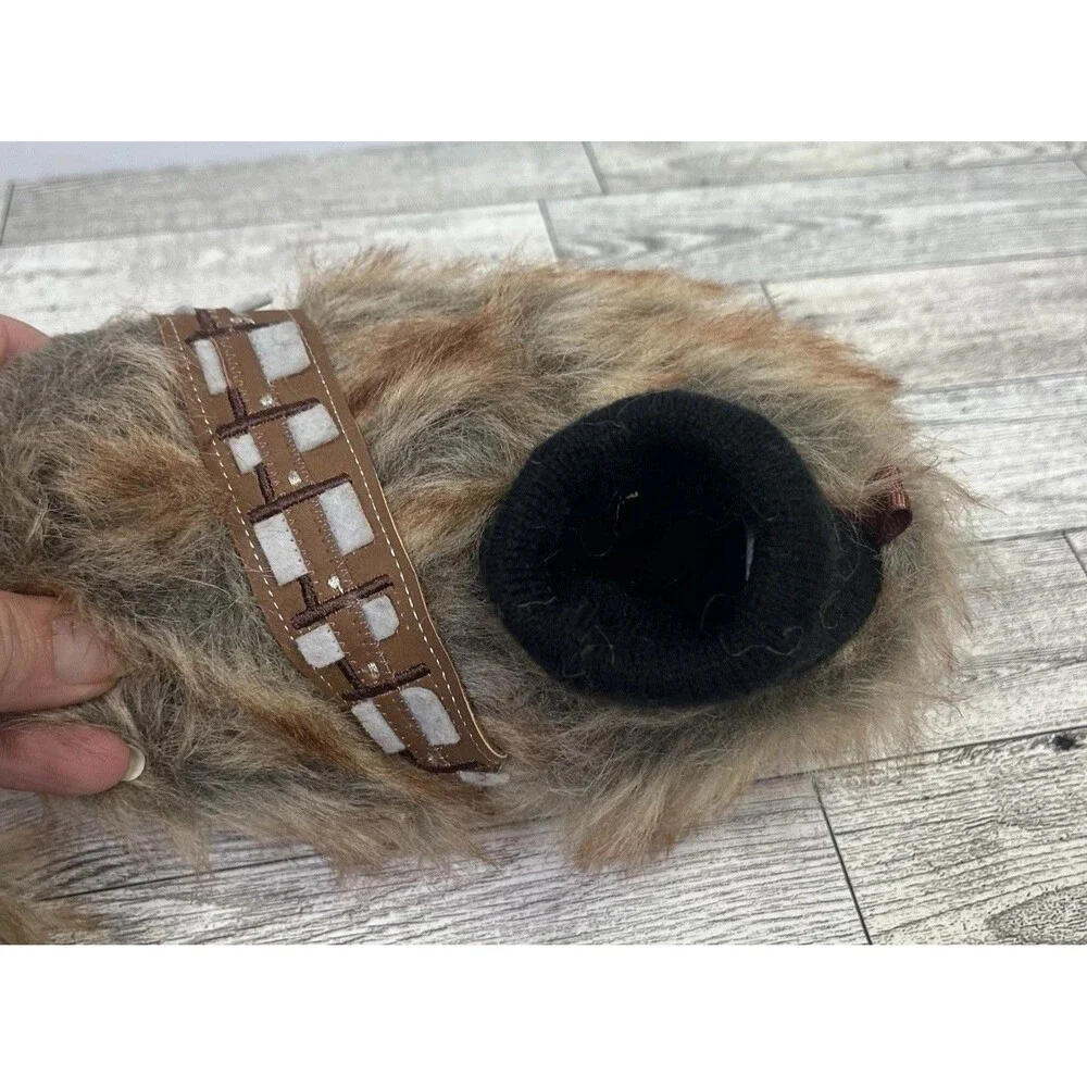 Star Wars Chewbacca Slippers House Shoes Brown Faux Fur Kids Size 7-8 EUC